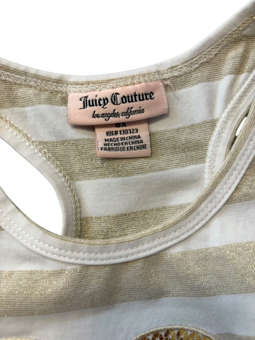 Juicy Couture Girls 6X Gold Sequin Heart Rosette Tutu Party Dress